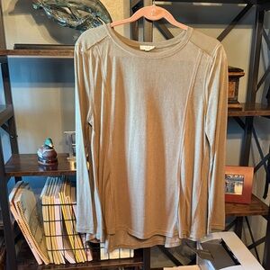 Easel Tan Long Sleeve Top